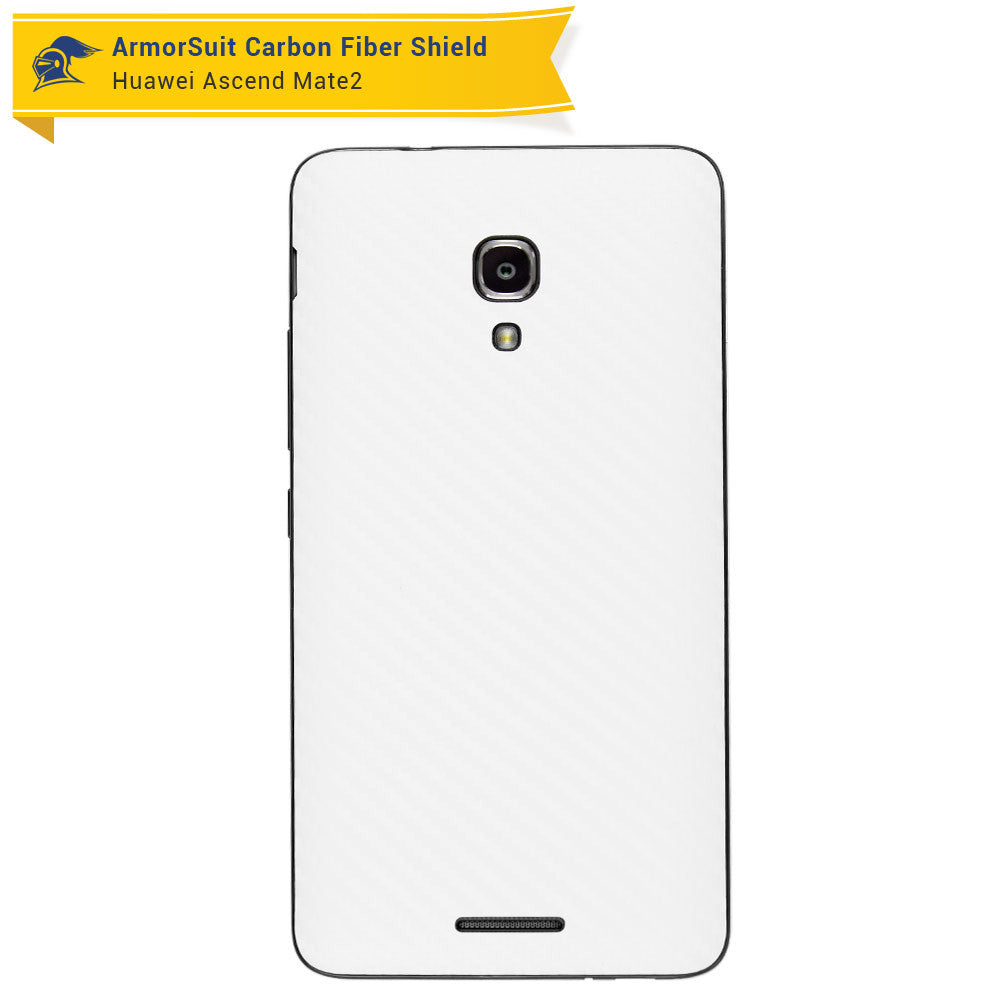 Huawei Ascend Mate2 Screen Protector + White Carbon Fiber Skin