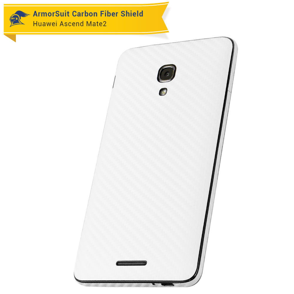 Huawei Ascend Mate2 Screen Protector + White Carbon Fiber Skin