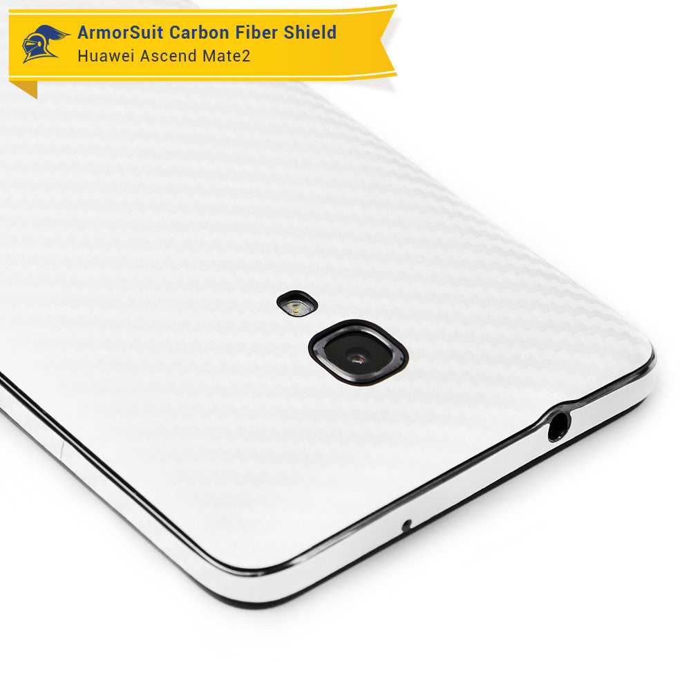 Huawei Ascend Mate2 Screen Protector + White Carbon Fiber Skin