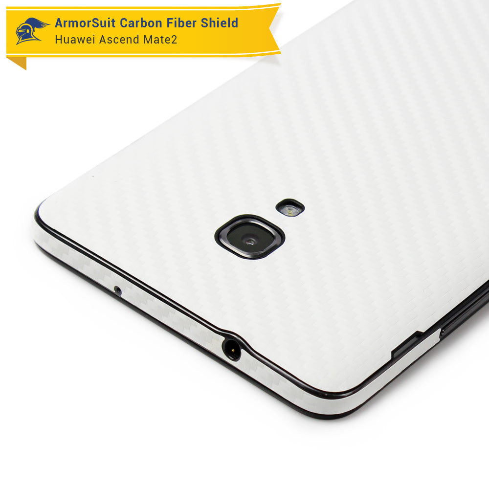 Huawei Ascend Mate2 Screen Protector + White Carbon Fiber Skin