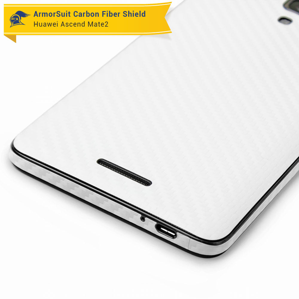 Huawei Ascend Mate2 Screen Protector + White Carbon Fiber Skin