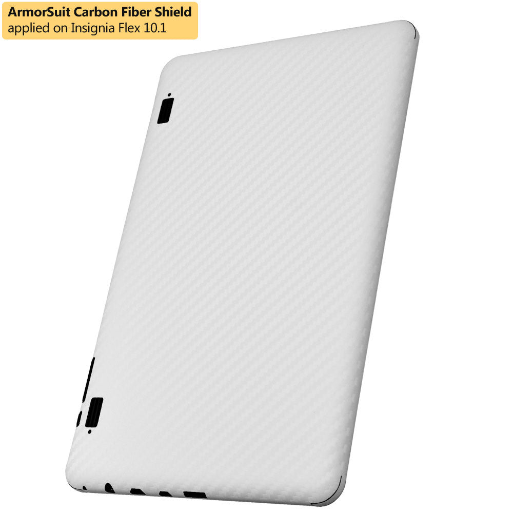 Insignia Flex 10.1 Tablet Screen Protector + White Carbon Fiber Film Protector