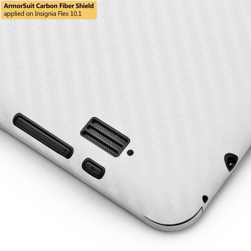 Insignia Flex 10.1 Tablet Screen Protector + White Carbon Fiber Film Protector