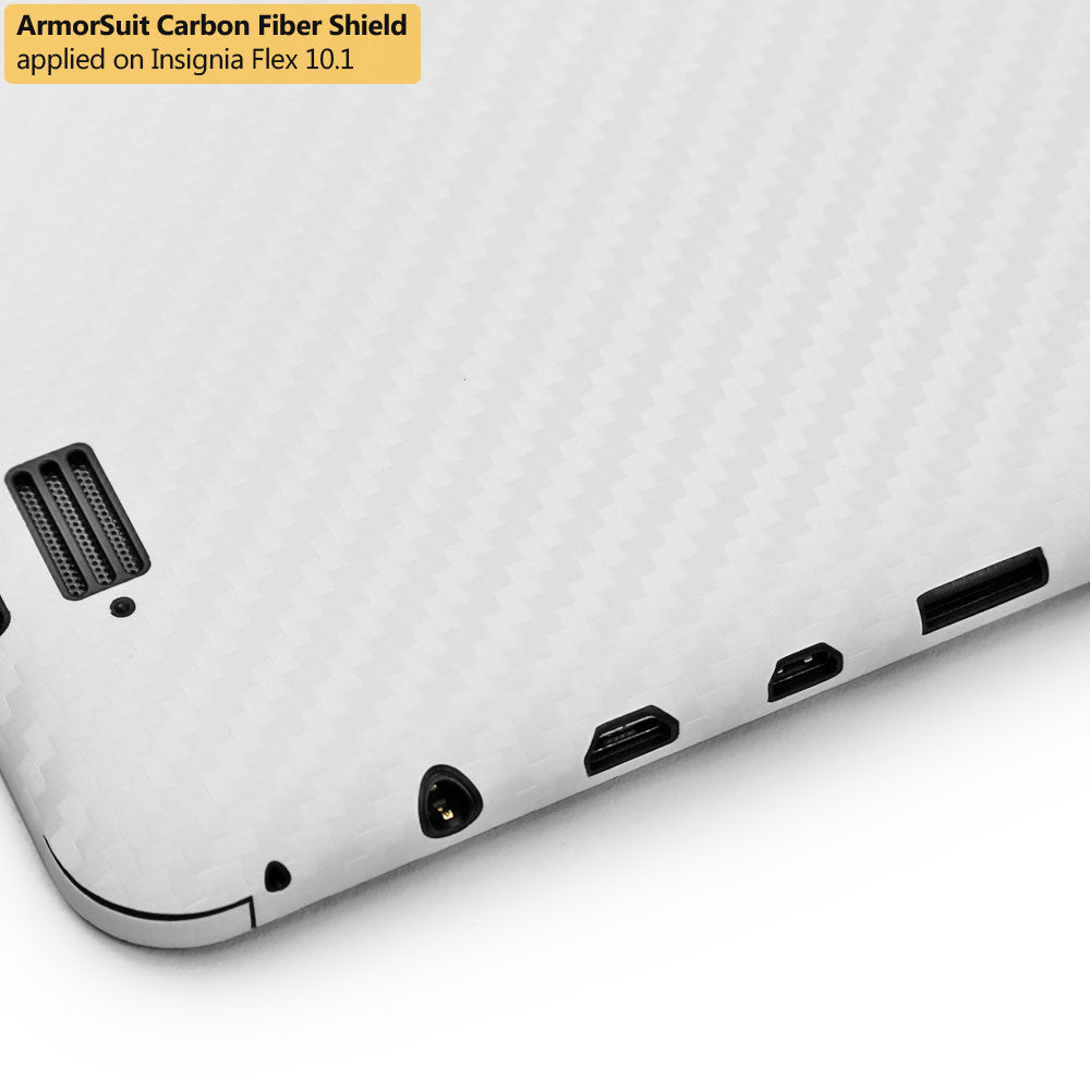 Insignia Flex 10.1 Tablet Screen Protector + White Carbon Fiber Film Protector