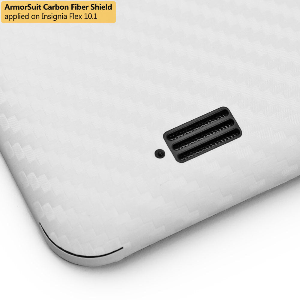 Insignia Flex 10.1 Tablet Screen Protector + White Carbon Fiber Film Protector