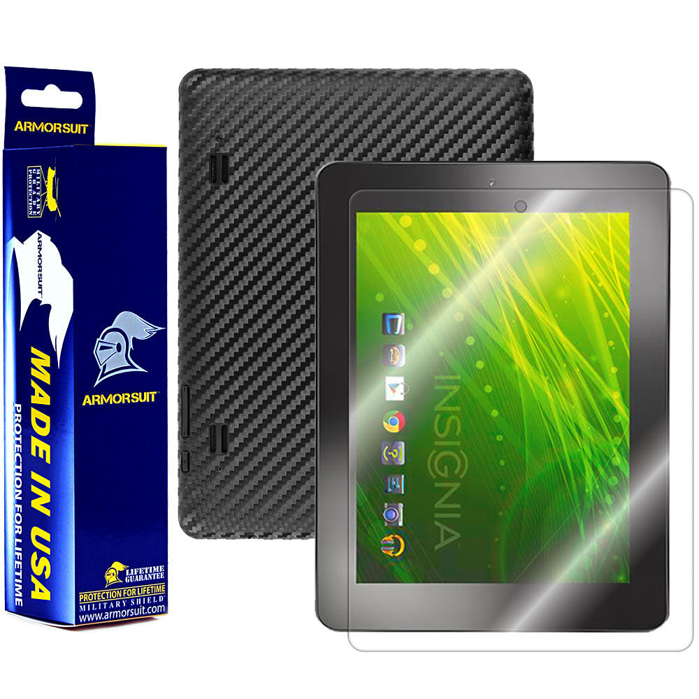 Insignia Flex 8 (NS-14T002) Screen Protector + Black Carbon Fiber Film Protector (Not Compatible with Flex 8 LTE)