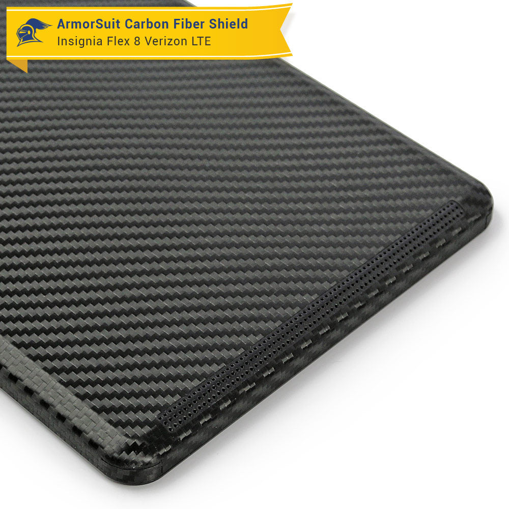 Insignia Flex 8 (Verizon LTE) Tablet Screen Protector + Black Carbon Fiber Skin Protector