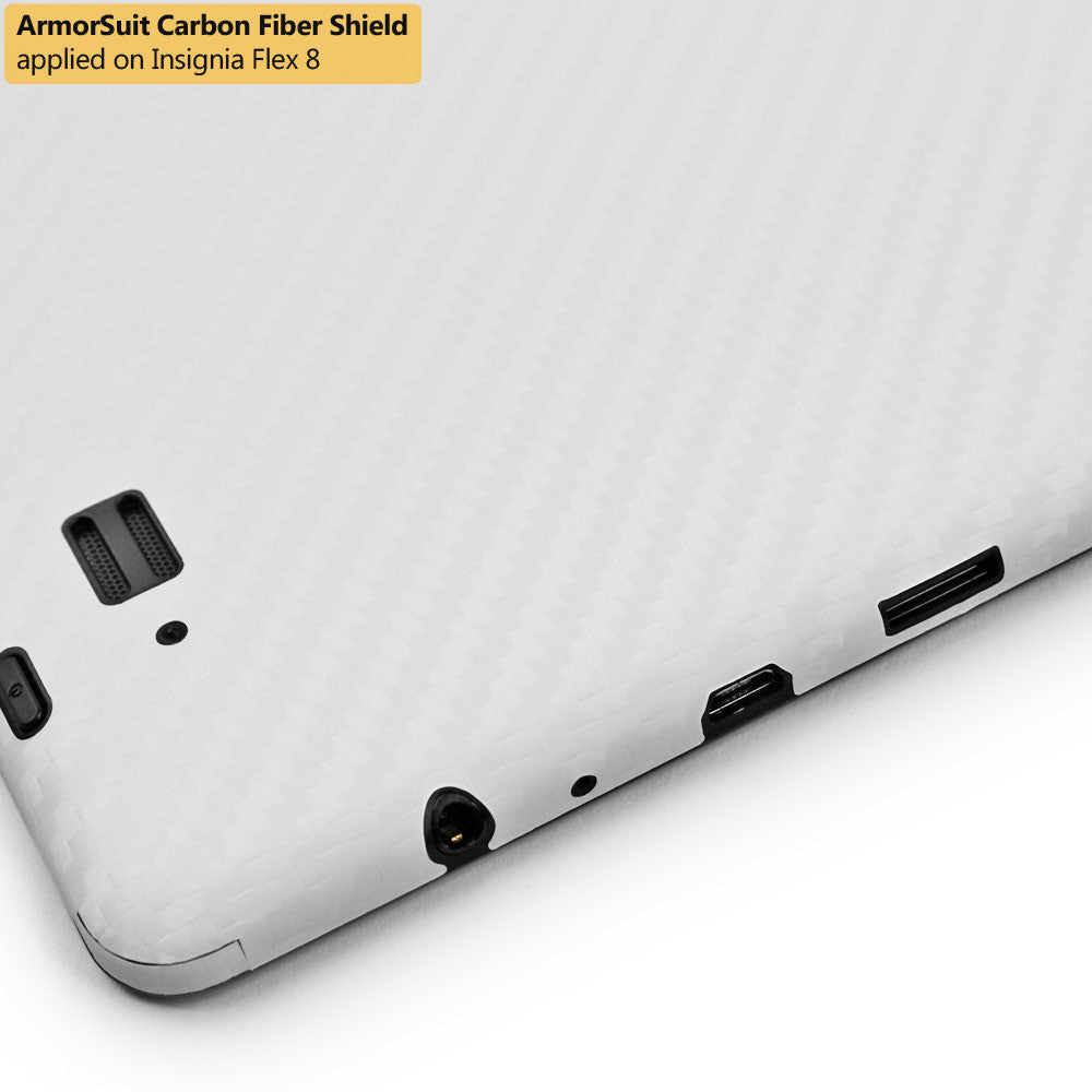 Insignia Flex 8 (NS-14T002) Screen Protector + White Carbon Fiber Film Protector (Not Compatible with Flex 8 LTE)
