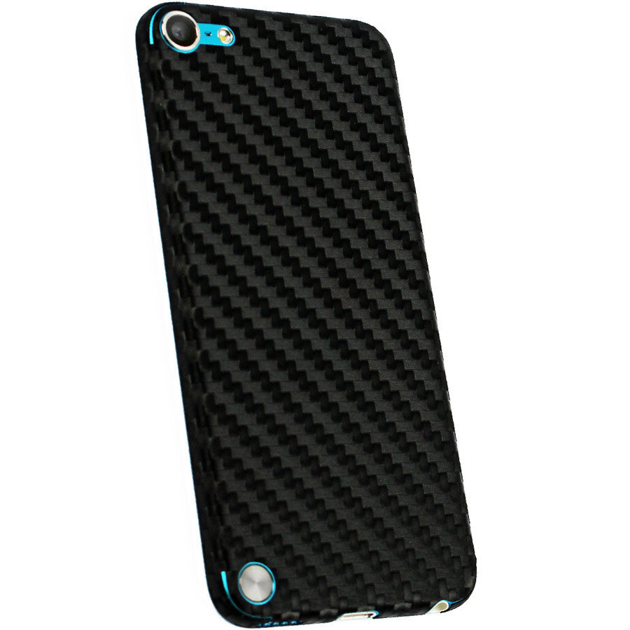 Apple iPod Touch 5G Screen Protector + Black Carbon Fiber Skin
