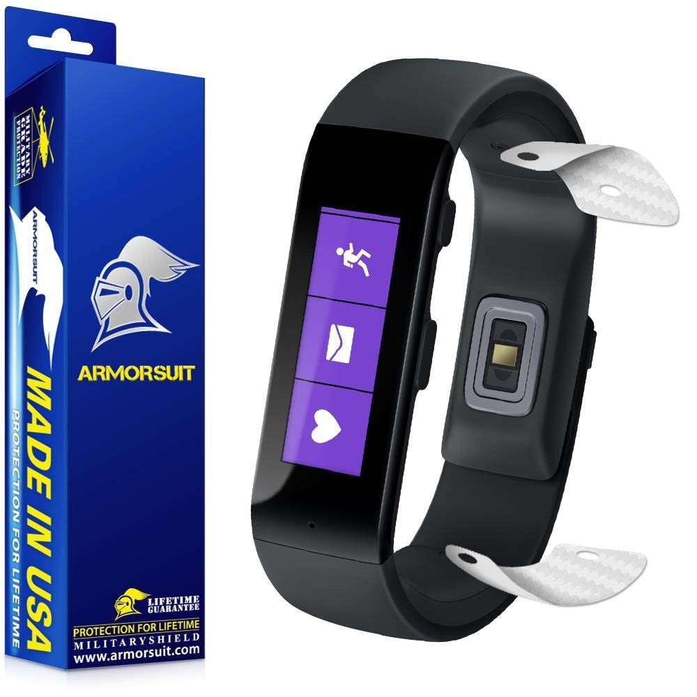 Microsoft Band Large (4M5-00003) Battery Covers ONLY White Carbon Fiber Skin