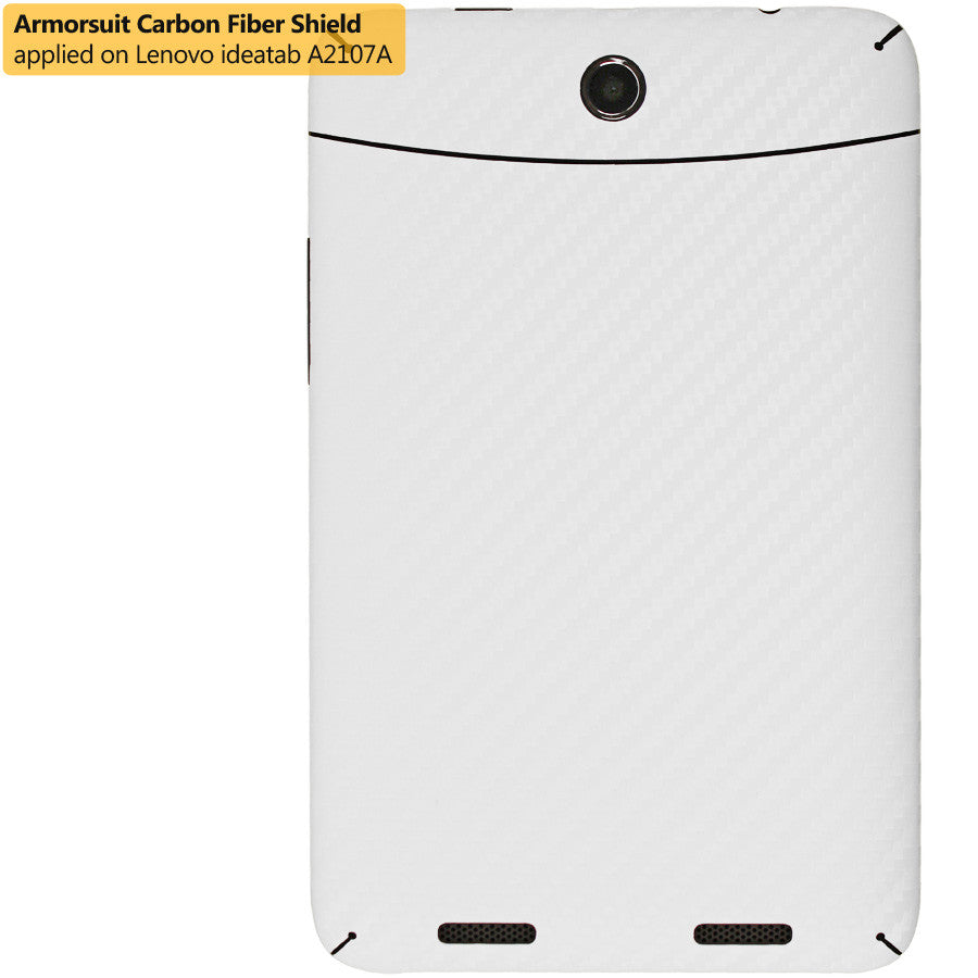 Lenovo A2107 Screen Protector + White Carbon Fiber Skin