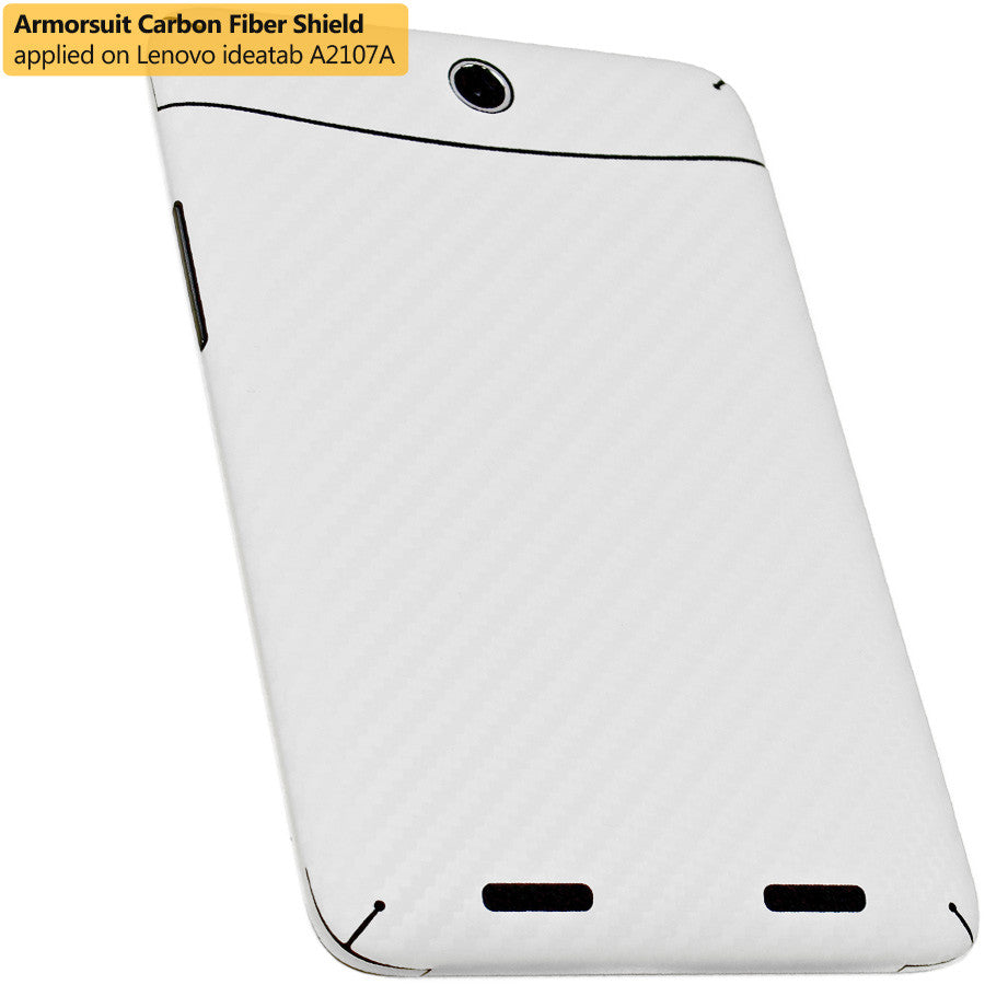 Lenovo A2107 Screen Protector + White Carbon Fiber Skin