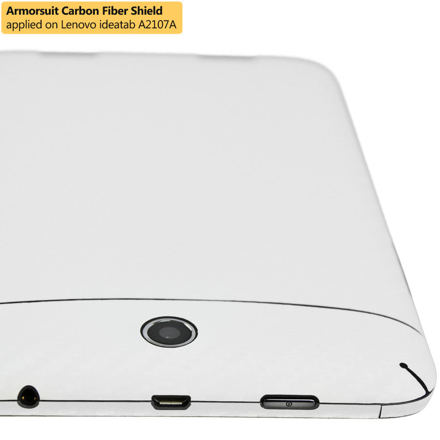 Lenovo A2107 Screen Protector + White Carbon Fiber Skin