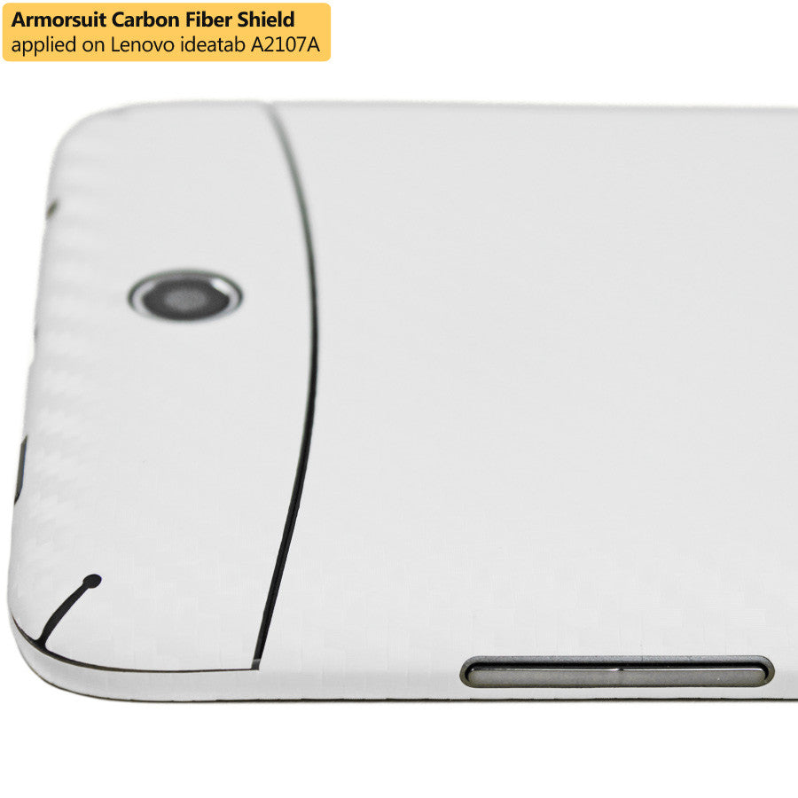 Lenovo A2107 Screen Protector + White Carbon Fiber Skin