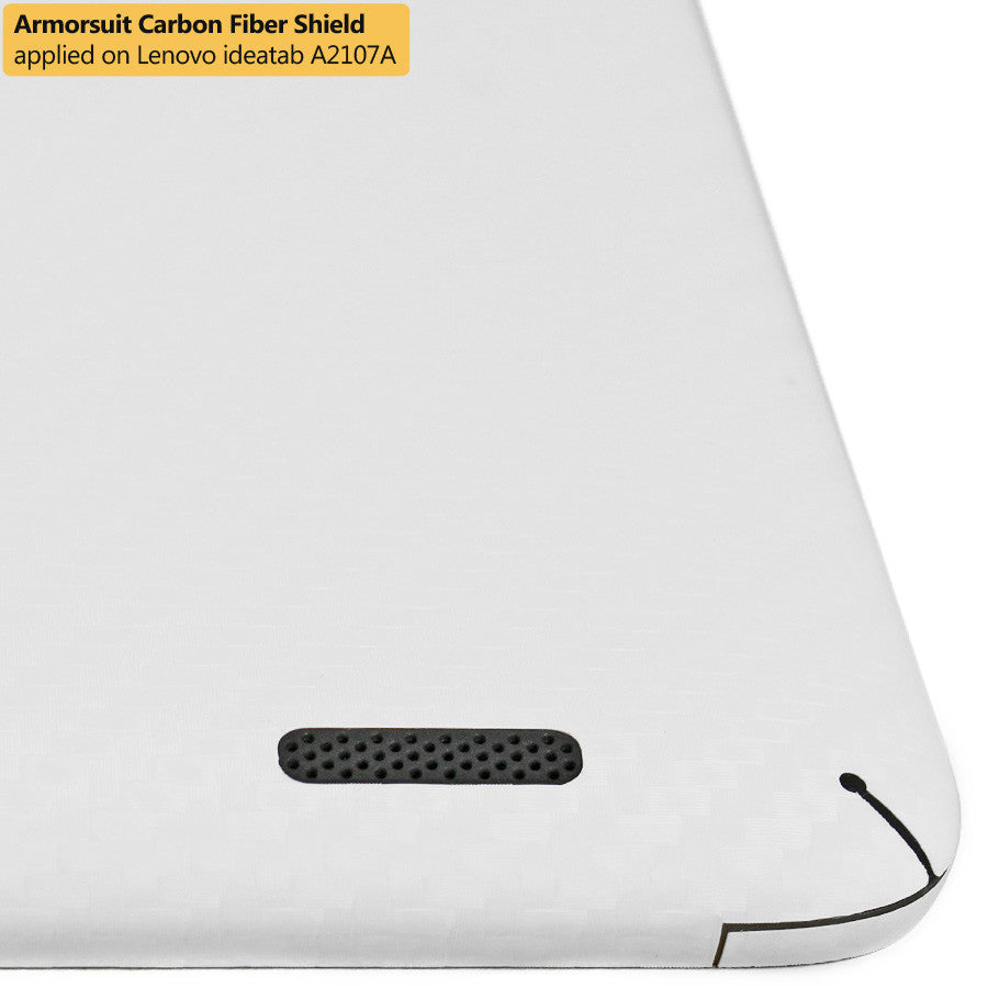 Lenovo A2107 Screen Protector + White Carbon Fiber Skin