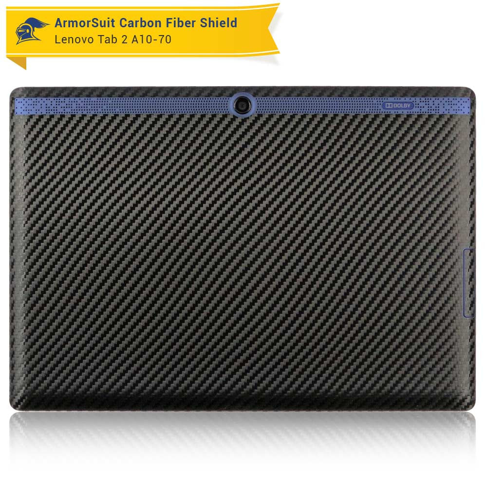 Lenovo Tab 2 A10 Screen Protector + Black Carbon Fiber Skin