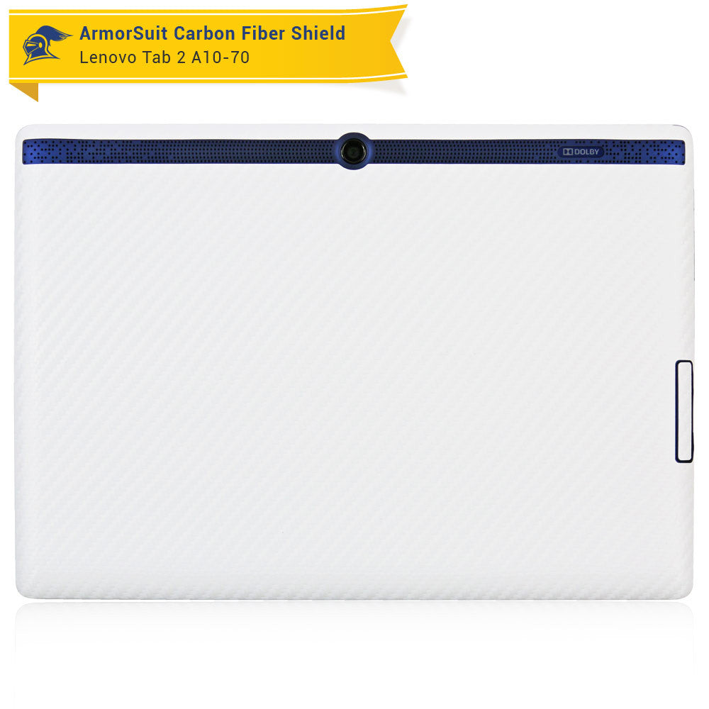 Lenovo Tab 2 A10 Screen Protector + White Carbon Fiber Skin