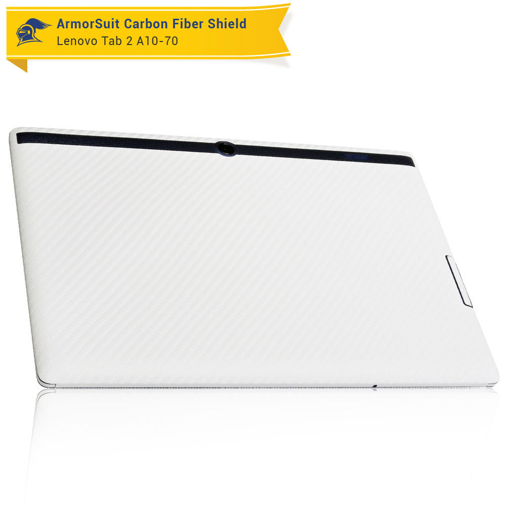 Lenovo Tab 2 A10 Screen Protector + White Carbon Fiber Skin