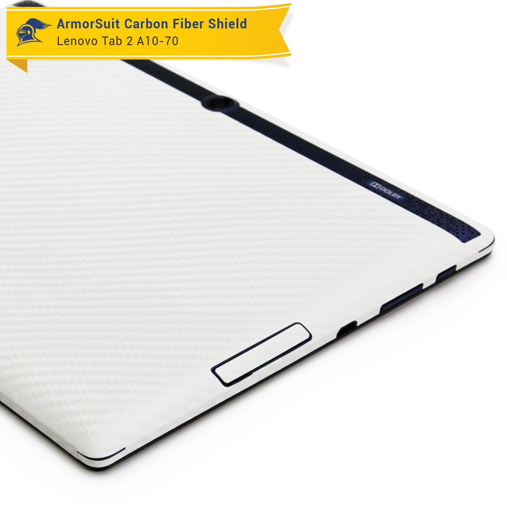 Lenovo Tab 2 A10 Screen Protector + White Carbon Fiber Skin