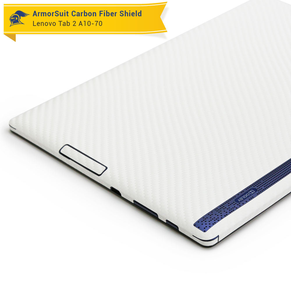 Lenovo Tab 2 A10 Screen Protector + White Carbon Fiber Skin