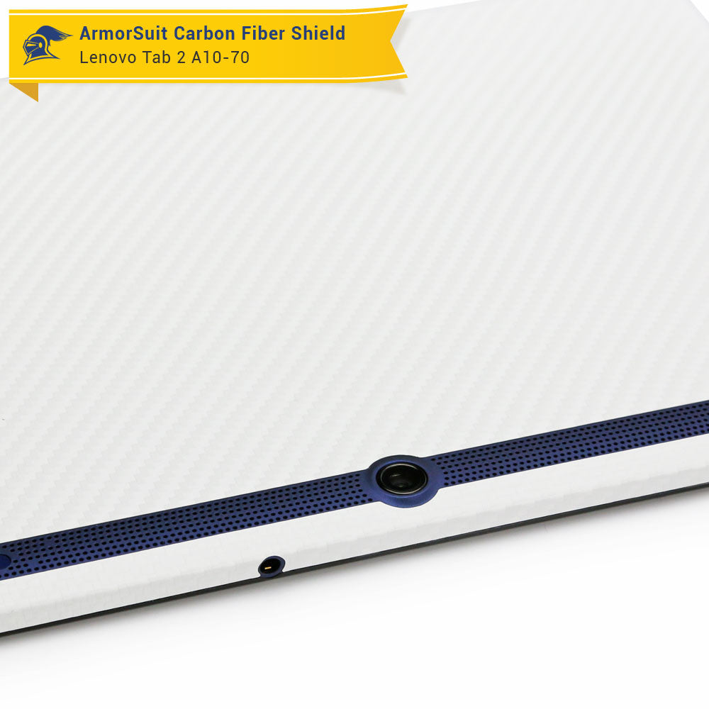 Lenovo Tab 2 A10 Screen Protector + White Carbon Fiber Skin