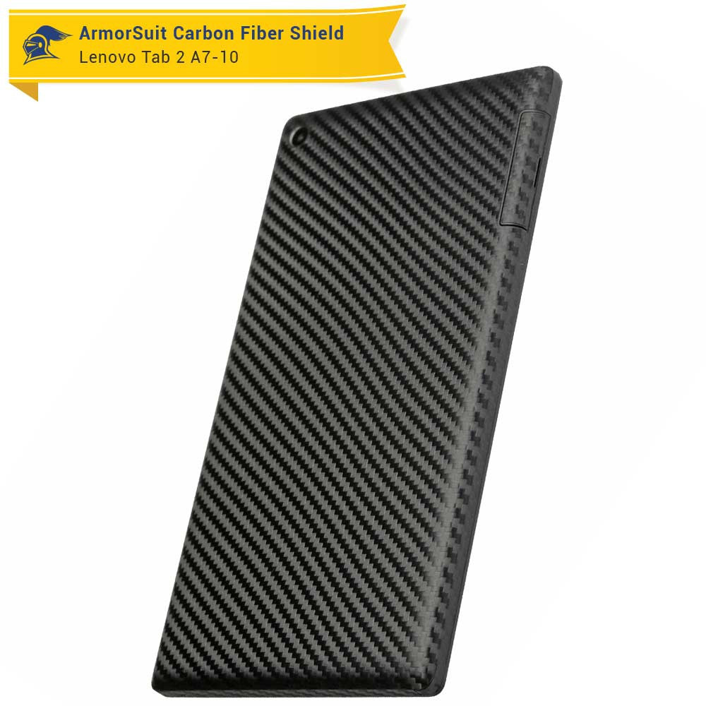 Lenovo Tab 2 A7 Screen Protector + Black Carbon Fiber Skin
