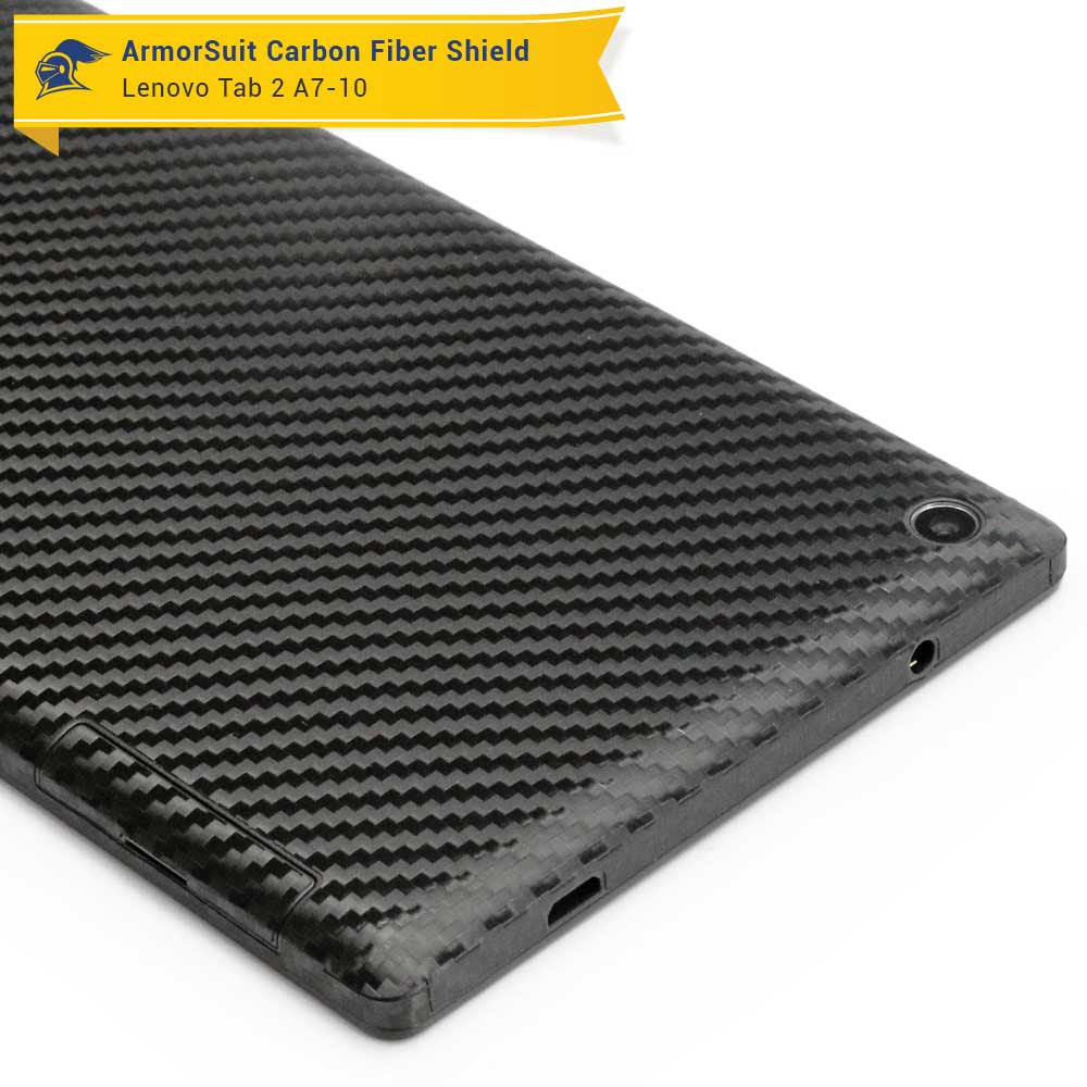 Lenovo Tab 2 A7 Screen Protector + Black Carbon Fiber Skin