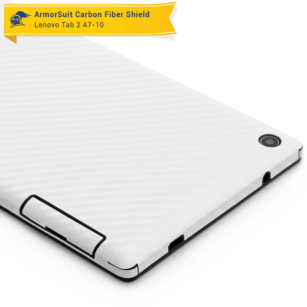 Lenovo Tab 2 A7 Screen Protector + White Carbon Fiber Skin
