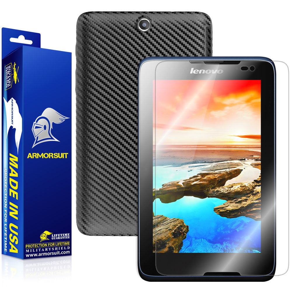 Lenovo Tab A7-50 Screen Protector + Black Carbon Fiber Film Protector