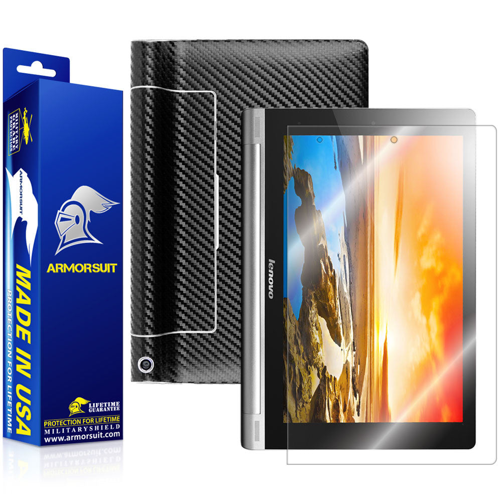 Lenovo Yoga Tablet 10" Screen Protector + Black Carbon Fiber Film Protector
