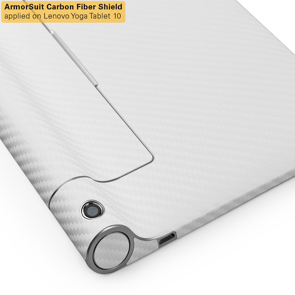 Lenovo Yoga Tablet 10 HD+ Screen Protector + White Carbon Fiber Film Protector
