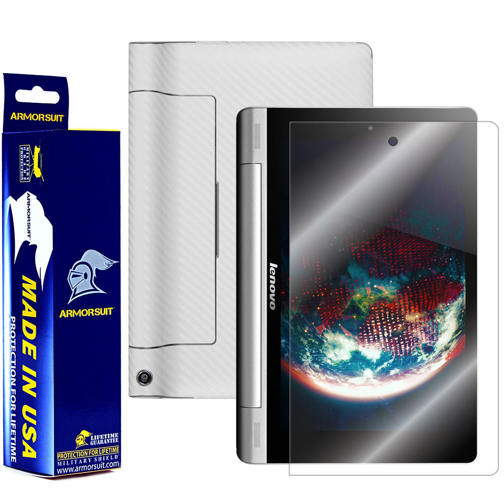Lenovo Yoga Tablet 8" Screen Protector + White Carbon Fiber Film Protector