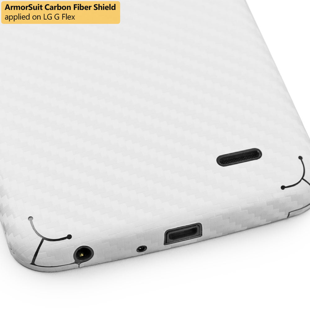 LG G Flex Screen Protector + White Carbon Fiber Film Protector