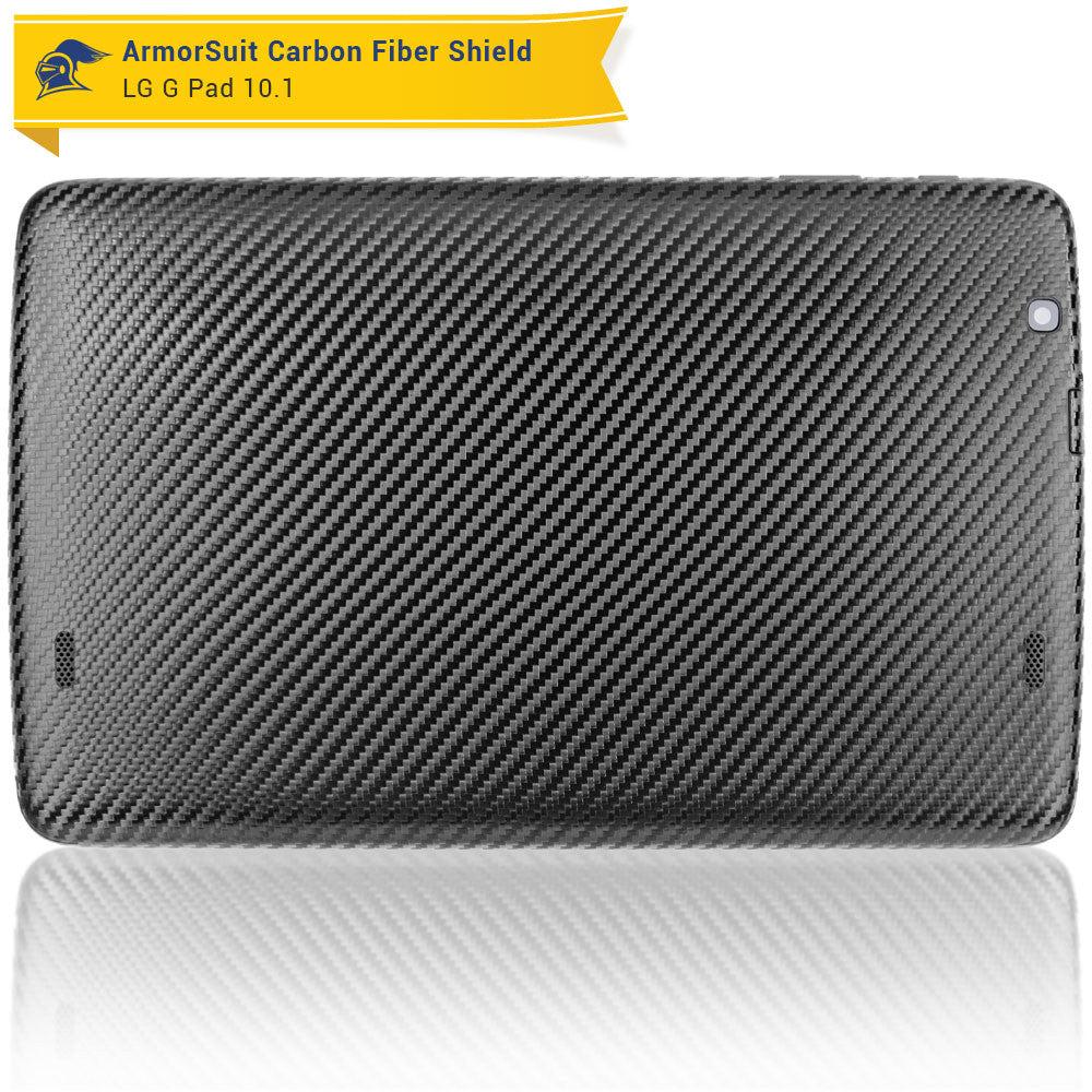 LG G Pad V700 10.1 (1st Gen) Screen Protector + Black Carbon Fiber Film Protector