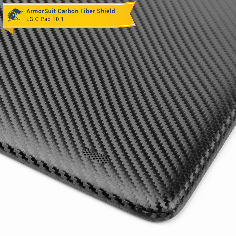 LG G Pad V700 10.1 (1st Gen) Screen Protector + Black Carbon Fiber Film Protector