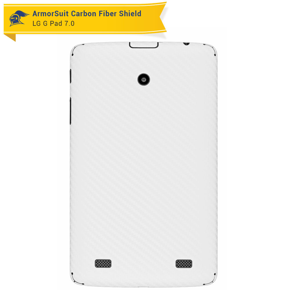 LG G Pad 7.0 Screen Protector + White Carbon Fiber Film Protector