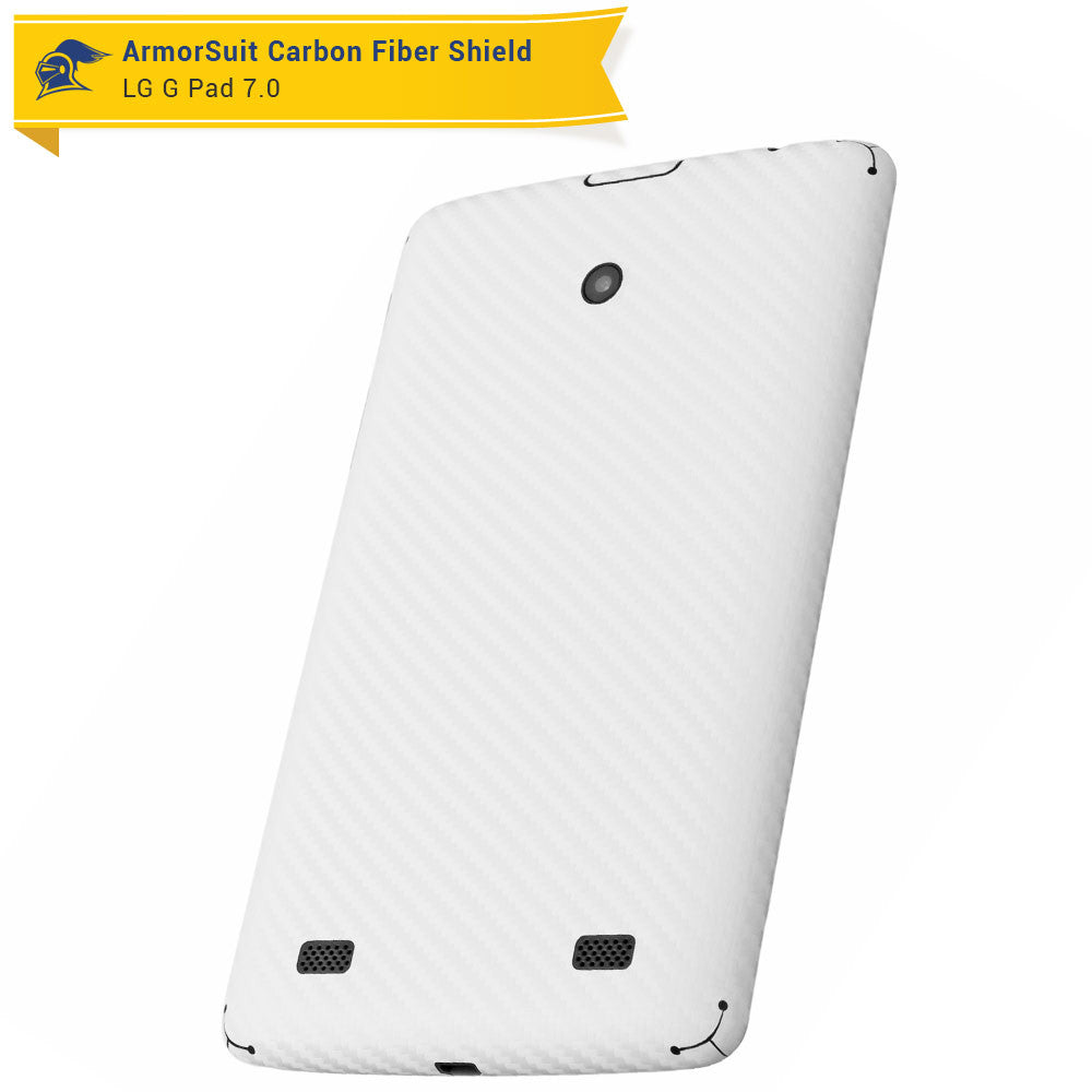 LG G Pad 7.0 Screen Protector + White Carbon Fiber Film Protector