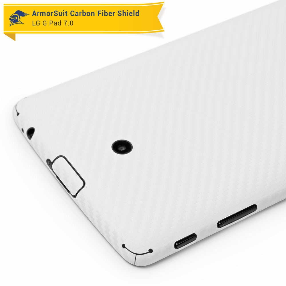 LG G Pad 7.0 Screen Protector + White Carbon Fiber Film Protector