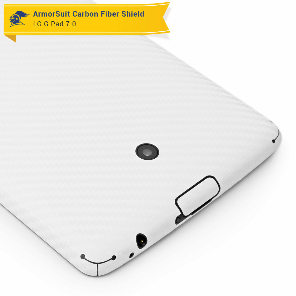 LG G Pad 7.0 Screen Protector + White Carbon Fiber Film Protector