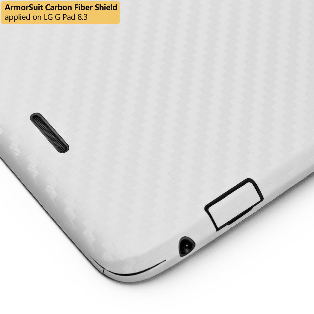 LG G Pad 8.3 (WiFi ONLY) Screen Protector + White Carbon Fiber Film Protector
