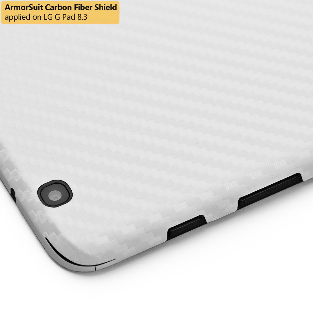 LG G Pad 8.3 (WiFi ONLY) Screen Protector + White Carbon Fiber Film Protector