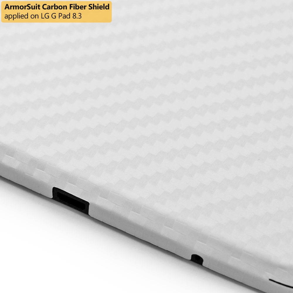 LG G Pad 8.3 (WiFi ONLY) Screen Protector + White Carbon Fiber Film Protector