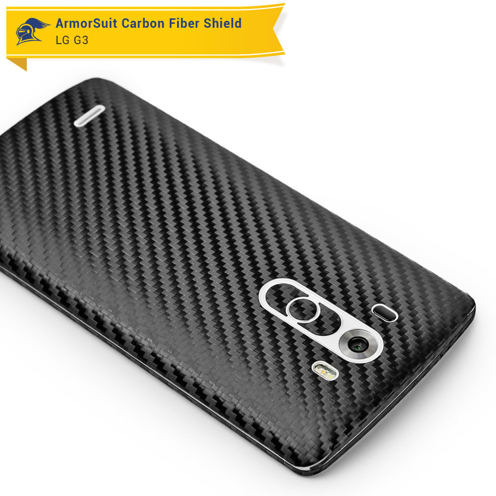 LG G3 Screen Protector + Black Carbon Fiber Film Protector