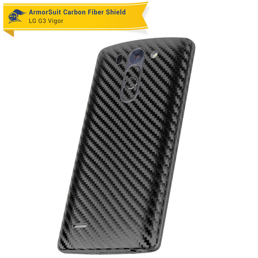 LG G3 Vigor Screen Protector + Black Carbon Fiber Film Protector