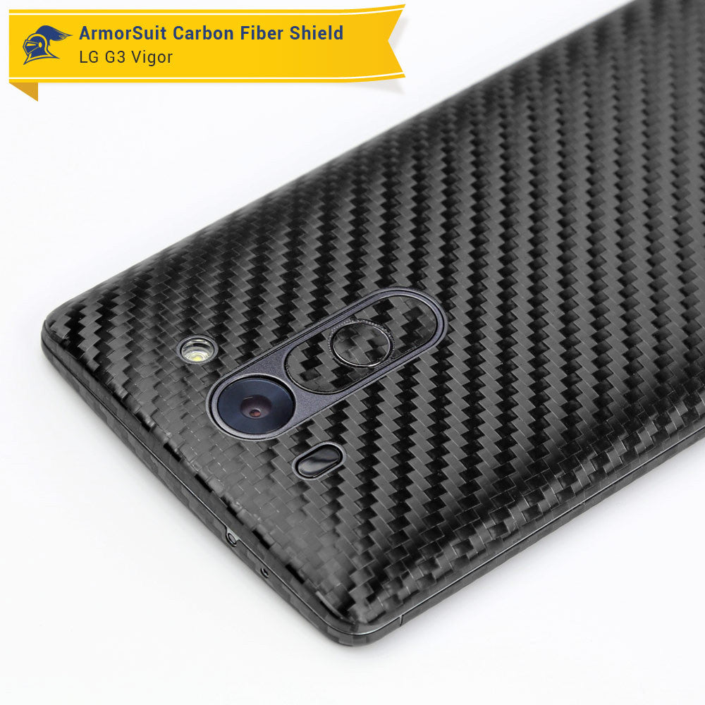 LG G3 Vigor Screen Protector + Black Carbon Fiber Film Protector