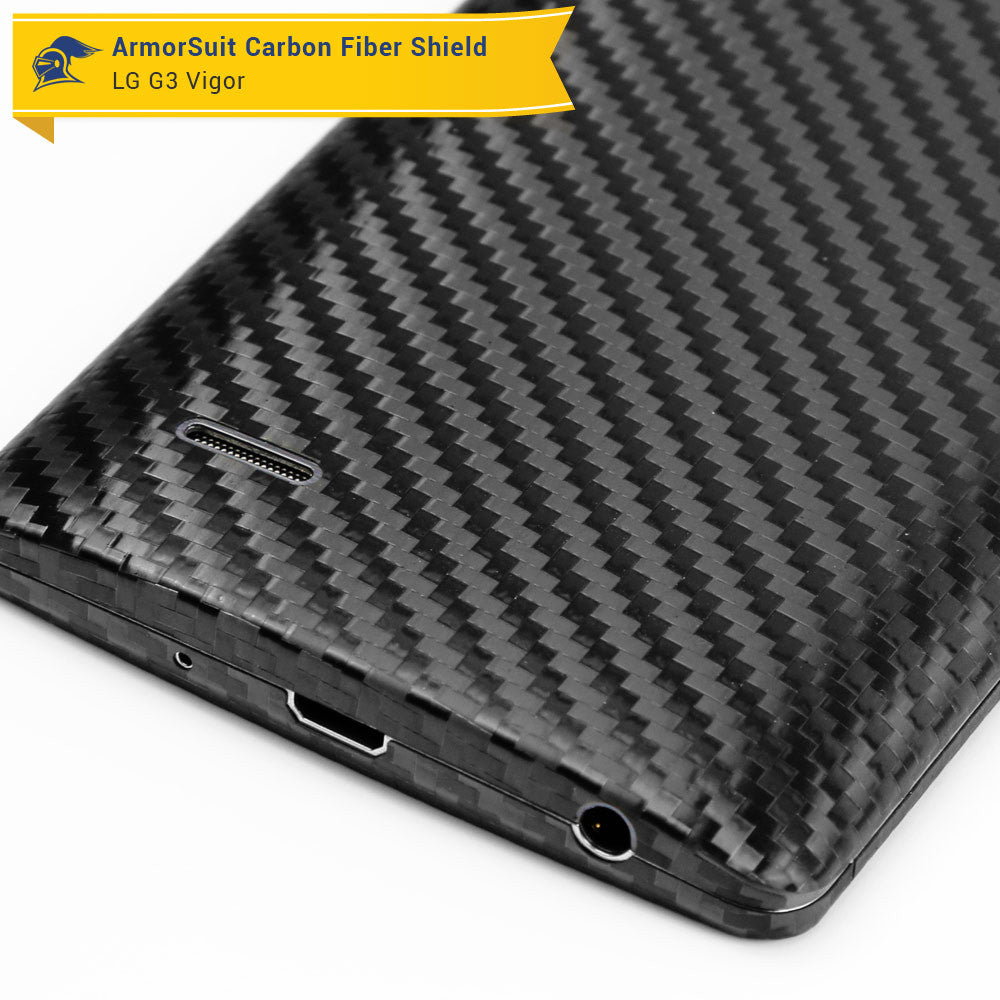 LG G3 Vigor Screen Protector + Black Carbon Fiber Film Protector