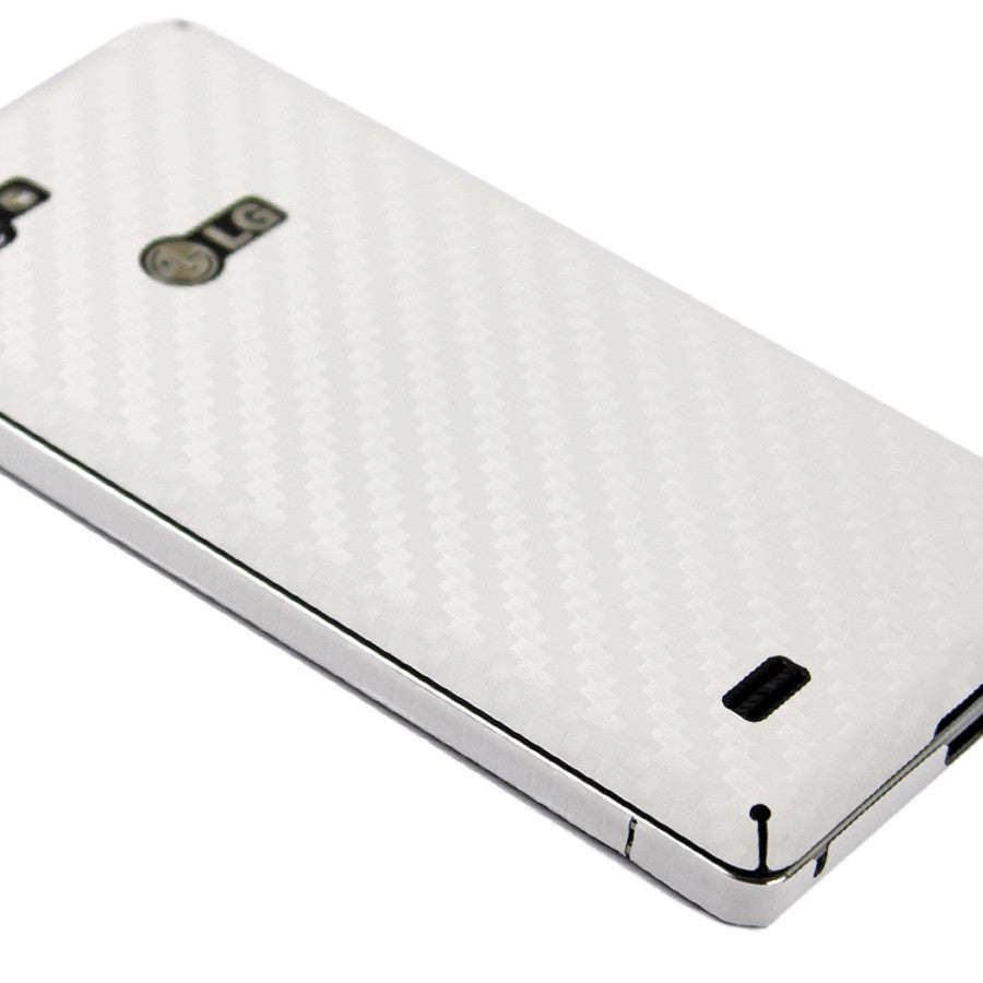 LG Optimus 4X HD Screen Protector + White Carbon Fiber Skin Protector
