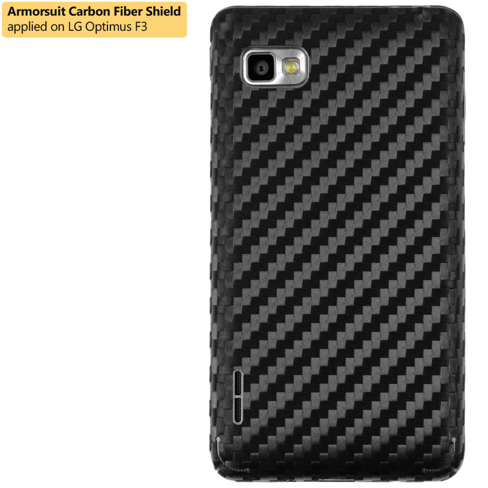 LG Optimus F3 (LS720 / VM720) (Virgin Mobile / Sprint) Screen Protector + Black Carbon Fiber Film Protector