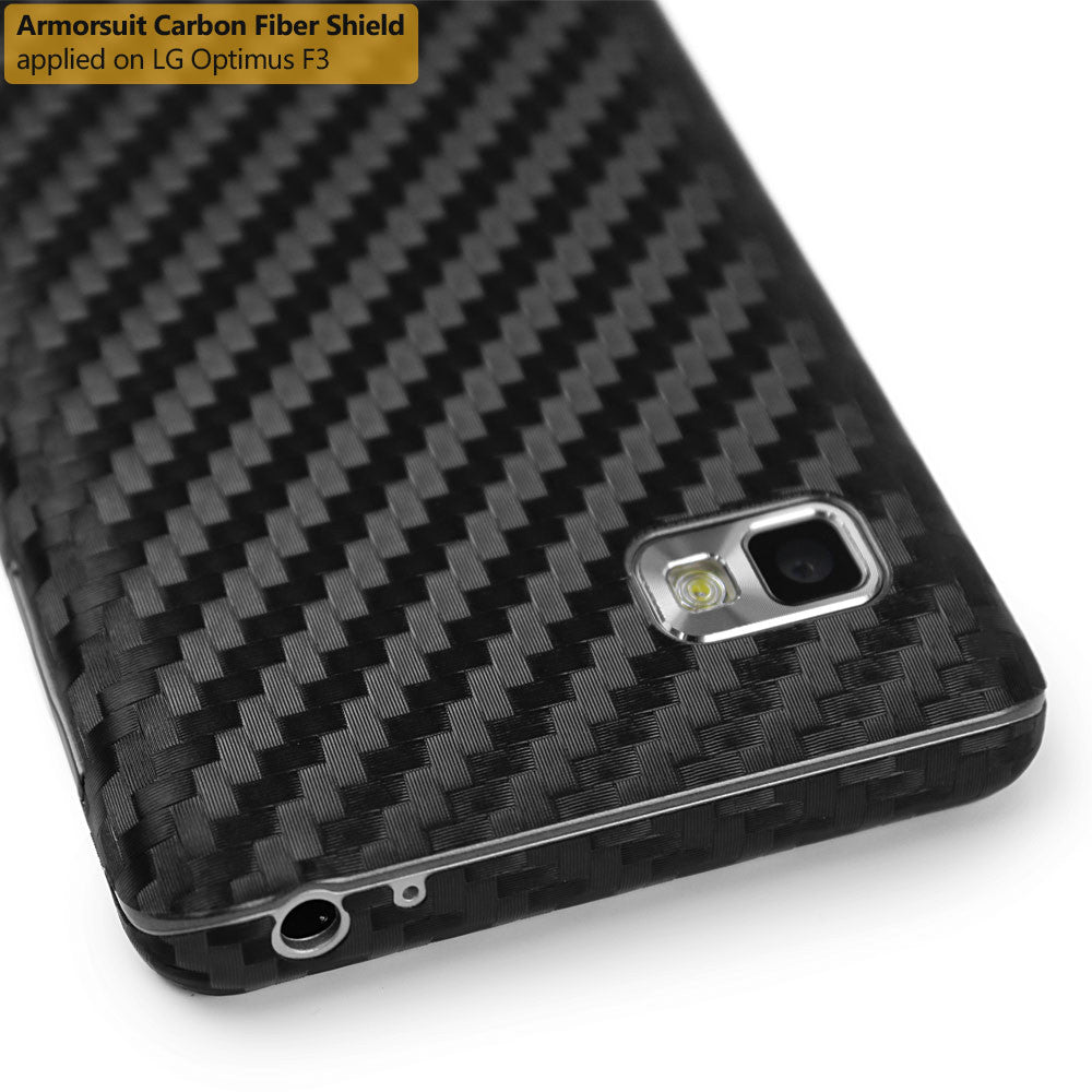 LG Optimus F3 (LS720 / VM720) (Virgin Mobile / Sprint) Screen Protector + Black Carbon Fiber Film Protector