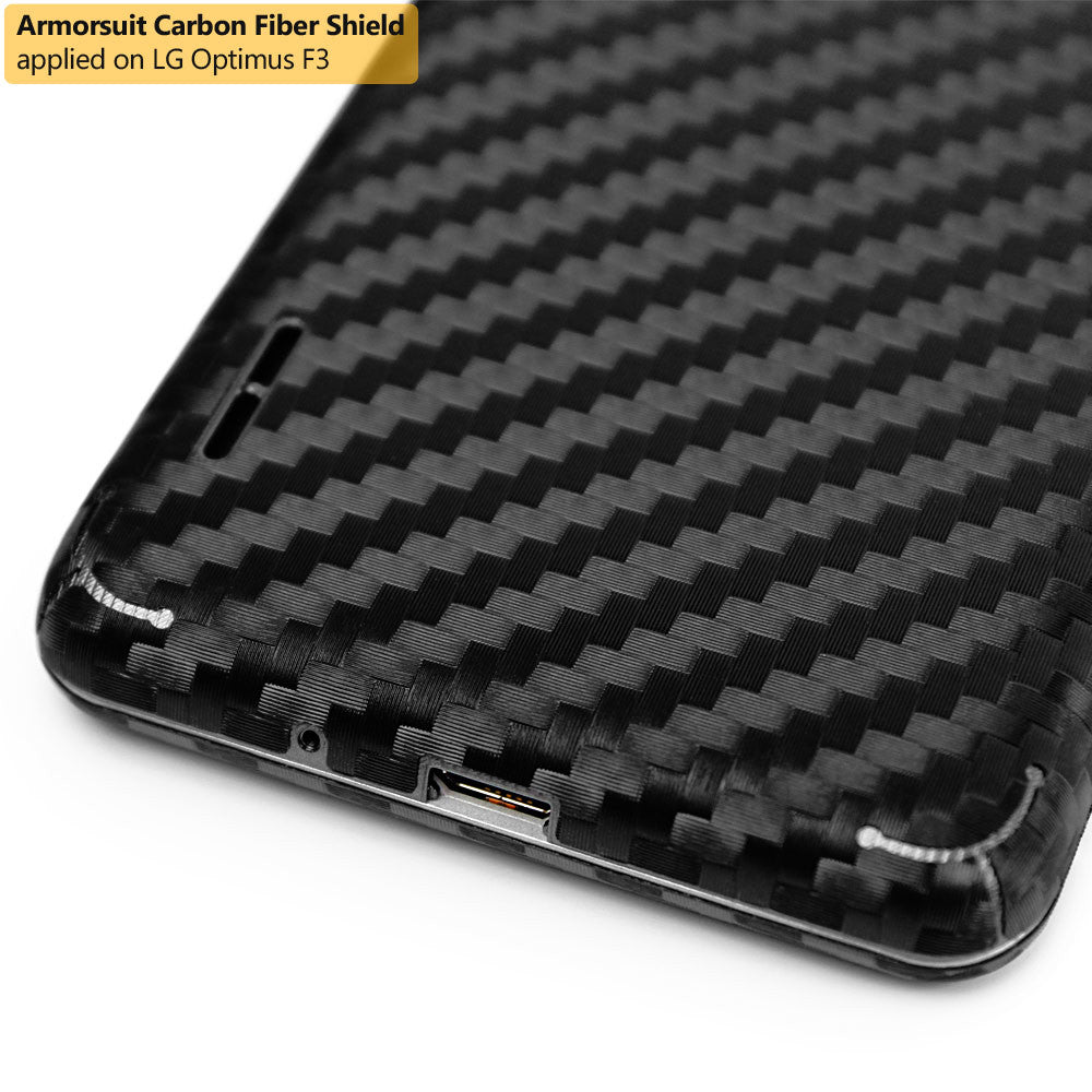 LG Optimus F3 (LS720 / VM720) (Virgin Mobile / Sprint) Screen Protector + Black Carbon Fiber Film Protector
